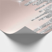 Papier Cadeau Parties scintillant Rose gris or Blush Étincelle (Coin)