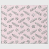 Papier Cadeau Parties scintillant rose Noël Arbre vacances Snowf (Plat)