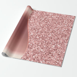 Papier Cadeau Parties scintillant rose or