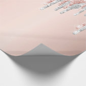 Papier Cadeau parties scintillant rose or gouttes argent anniver (Coin)