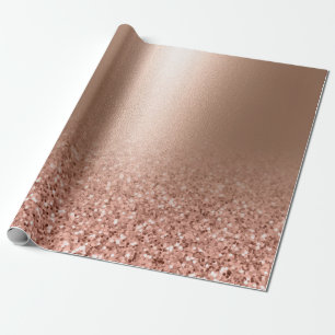 Papier Cadeau Parties scintillant rose rose Gold Faux