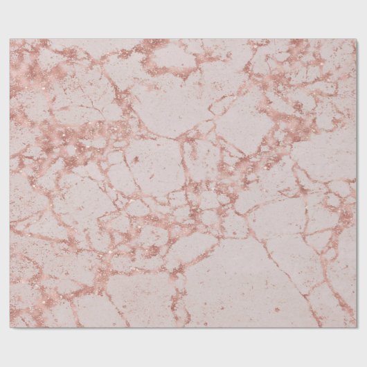 Papier Cadeau Parties scintillant rose rousse Marbre brillant (Plat)