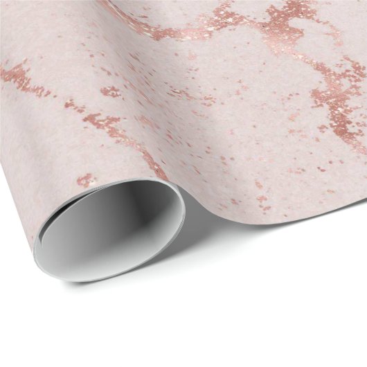 Papier Cadeau Parties scintillant rose rousse Marbre brillant (Coin rond)