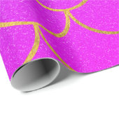 Papier Cadeau Parties scintillant rose violet de sirène or (Coin rond)