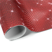 Papier Cadeau Parties scintillant rouge (Coin rond)