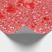 Papier Cadeau Parties scintillant Rouge et droplets du coeur (Coin)
