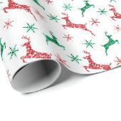 Papier Cadeau Parties scintillant rouge et verte (Coin rond)