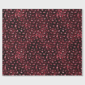 Papier Cadeau Parties scintillant rouge Glam Leopard Spod Motif (Plat)