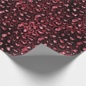 Papier Cadeau Parties scintillant rouge Glam Leopard Spod Motif (Coin)