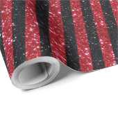 Papier Cadeau Parties scintillant rouge moderne en noir Motif (Coin rond)