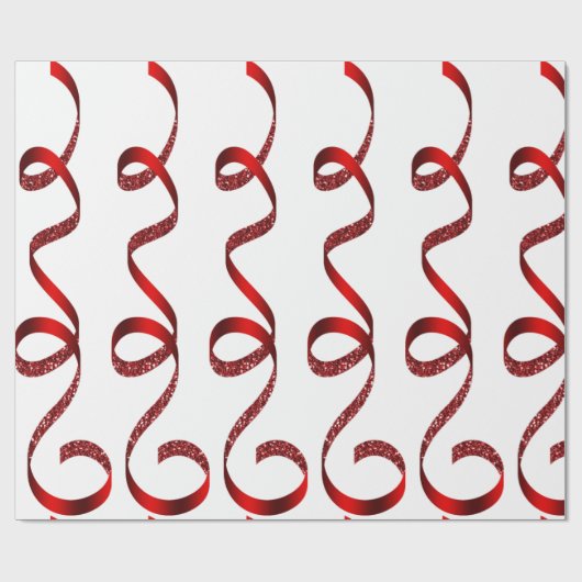 Papier Cadeau Parties scintillant Rouge Ruban Noël Noël Noël Noë (Plat)