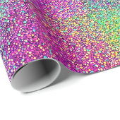 Papier Cadeau Parties scintillant Shimmer Gradient Ombre rose Fi (Coin rond)