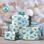 Papier Cadeau Parties scintillant Tropical Beach Christmas Sea T<br><div class="desc">Ce papier d'emballage de Noël côtier présente un motif de mignonnes tortues de mer bleu turquoise sur un arrière - plan de plage abstrait avec une fausse vague de parties scintillant et des accents étoilés brillants. Consultez la collection pour plus de produits correspondants, ou contactez-moi par Zazzle Conversation si vous...</div>