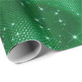 Papier Cadeau Parties scintillant verte (Coin rond)