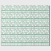 Papier Cadeau Parties scintillant verte En vichy lapins patinés (Plat)