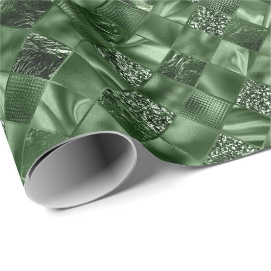 Papier Cadeau Parties scintillant verte Métallo brillant Noël de (Coin rond)