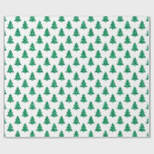 Papier Cadeau Parties scintillant verte Noël Arbres Étincelants  (Plat)