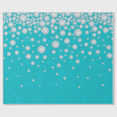 Papier Cadeau parties scintillant verte turquoise avec diamants (Plat)