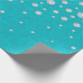Papier Cadeau parties scintillant verte turquoise avec diamants (Coin)