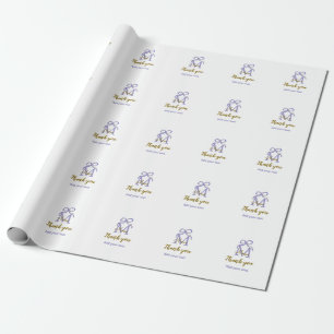 Papier Cadeau Parties scintillant violet arc ajouter nom lettre