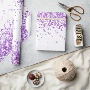 Papier Cadeau Parties scintillant violet blanc scintillant Noël