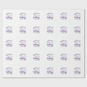 Papier Cadeau Parties scintillant violet étoiles 30e anniversair