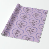Papier Cadeau Parties scintillant violet Script romantique Saint (Déroulé)