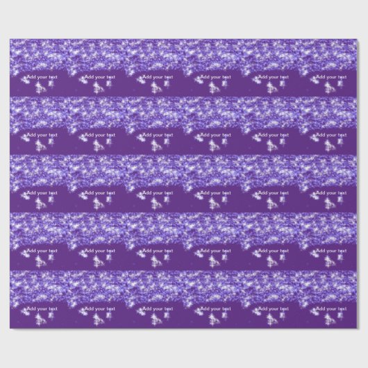 Papier Cadeau Parties scintillant violet simple étoiles scintill (Plat)