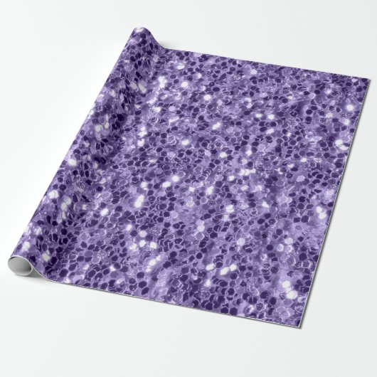 Papier Cadeau Parties scintillant violet ultra violet étincelle (Déroulé)
