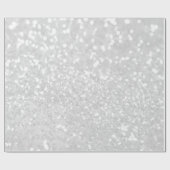 Papier Cadeau parties scintillantes blanches de Faux de charme (Plat)