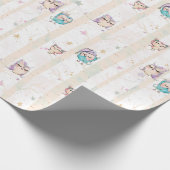 Papier Cadeau Parties scintillantes bleues pourpres roses en (Coin)