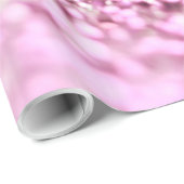 Papier Cadeau Parties scintillantes d'or de rose de rose de (Coin rond)