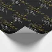 Papier Cadeau Parties scintillantes Hanoukka d'or de Faux (Coin)