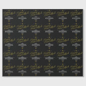 Papier Cadeau Parties scintillantes Hanoukka d'or de Faux (Plat)