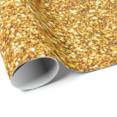 Papier Cadeau Parties scintillantes jaunes (Coin rond)