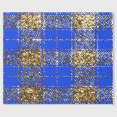 Papier Cadeau Parties scintillantes Plaid-16 de bleu royal et (Plat)