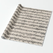 Papier Cadeau Partition sur Burlap (Déroulé)