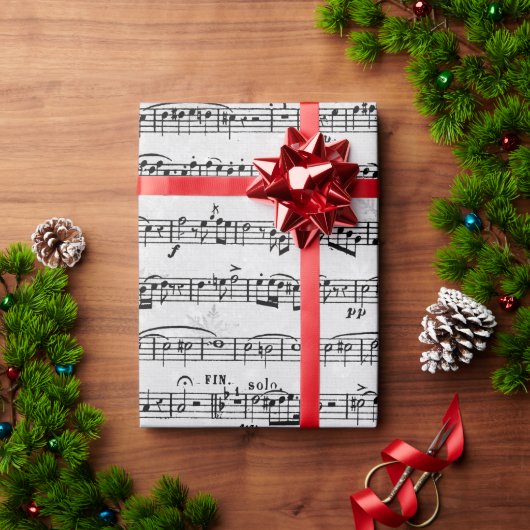 Papier Cadeau Partition Sur Les Flammes De Neige D'Hiver (Cadeau de vacances)
