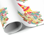 Papier Cadeau Party Hat Monster in the Garden (Coin rond)