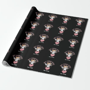 Papier Cadeau Pas aujourd'hui mignon et mignon anti-Valentin