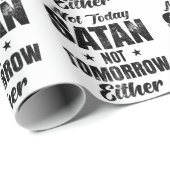 Papier Cadeau Pas Aujourd'Hui Satan Pas Demain (Coin rond)