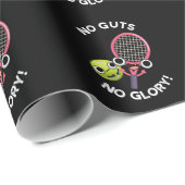 Papier Cadeau Pas De Coups Pas De Glory Funny Tennis Pun Dark BG (Coin rond)