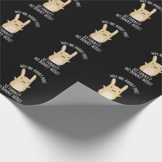 Papier Cadeau Pas de lapin Nez Funny Rabbit Puns Dark BG (Coin)