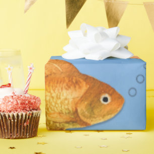 Papier Cadeau Pas de poisson d'or de pêche
