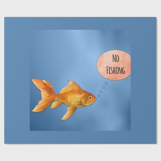 Papier Cadeau Pas de poisson d'or de pêche (Plat)