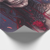 Papier Cadeau Passion & Douleur, Reine Sombre. Crâne gothique et (Coin)