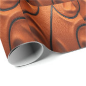 Papier Cadeau Passion Granulée – Macro Texture de Basketball (Coin rond)