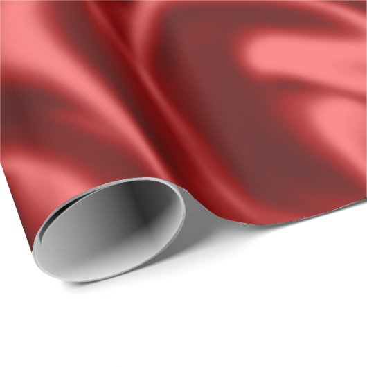 Papier Cadeau Passion Red Faux Satin Mariage (Coin rond)