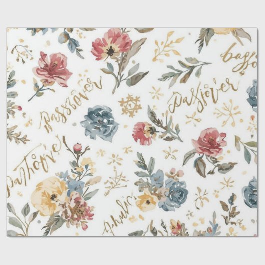 Papier Cadeau "Passover" floral Wrapping Paper (Plat)