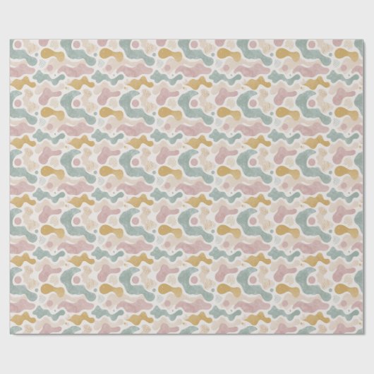 Papier Cadeau Pastel Abstract Organic Shapes Pattern  (Plat)